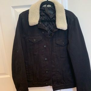 NWOT Mens Asos M Denim Sherpa Black